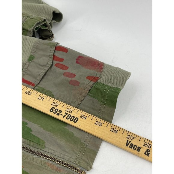 Chico's Jacket Zenergy Olive Green Zip Up Lightweight Medium Size 1 Splatter - Picture 10 of 11